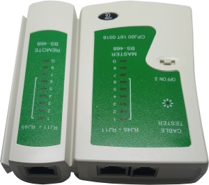 RSR Infosolutions RJ45 RJ11 RJ12 CAT5 CAT 6 Network LAN Cable Tester Tool Network Interface Card(Green, White)