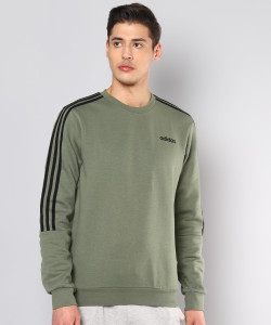 Olive green adidas crew neck sales