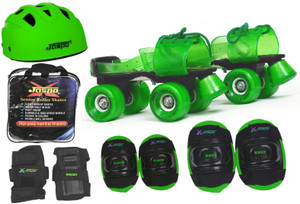 Jaspo Green Rider Pro Senior Skates Combo (skates+helmet+knee+elbow+wrist+bag)suitable for age 6 to 14 years Skating Kit