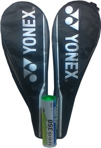 Yonex (Combo pack) Nanoray 7000i (pack of 2) and Mavis 350 (yellow Pack of 6) Nylon Shuttle cock Badminton Kit