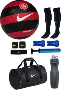 Retail World Wanderers Red/Black Football (Size-5) Combo Football Kit