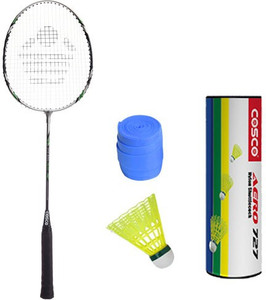Cosco Cbx 222 With Aero 727 Nylon Shuttlecock And Grip Badminton Kit