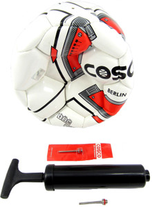 Cosco Berlin Foot ball (Size 5) & Ball Inflating Hand Pump Combo Football Kit