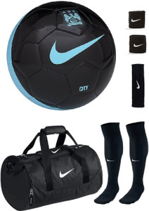 Retail World Manchestor City Black/Blue Football (Size-5) Combo Football Kit