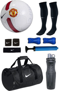 Retail World Manchestor United White Football (Size-5) Combo Football Kit