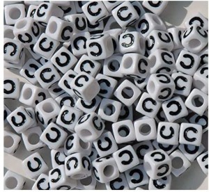 JOLLY STORE Crafts Number Beads 7x7mm 100pc
