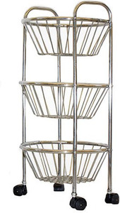 Anmol Round Stainless Steel Kitchen Trolley