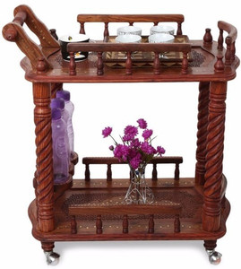 Onlineshoppee Hexo Wooden Kitchen Trolley