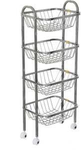 SHREE SINGHAL Four shelves Stainless Steel Kitchen Trolley