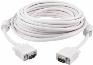 GVISION 20 Meter VGA Cable Male To Male 15 PIN Computer Monitor, Projector 20 m VGA Cable(Compatible with Computer Monitor,Projector, White)