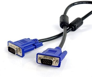 Tablor VGA Cable 1.5 Meter Male to Male 15Pin , Blue 1 m VGA Cable(Compatible with Computer, Blue, Black, One Cable)