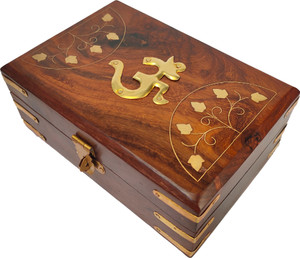 Antico Woodenia Exquisitely Hand Brass Filled Wooden OM Box For