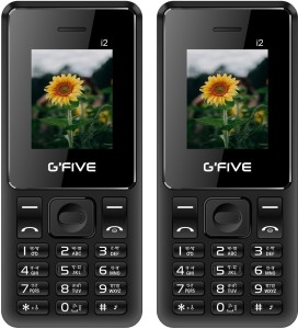 Gfive i2 Combo of Two Mobiles(Black : Black)
