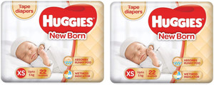 Huggies Taped Diapers New Born XS Size 22 22 Counts XS