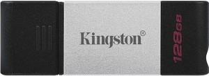 KINGSTON DT80/128GB 128 GB OTG Drive(Silver, Black, Type A to Type C)