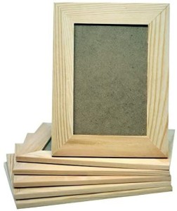 Pack of 6 - Unfinished Solid Pine Wood Picture Frames for Arts & Crafts,  DIY Painting Project 