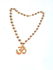 tanishq beads Om Locket With Gold Plated Rudraksha Chain Gold