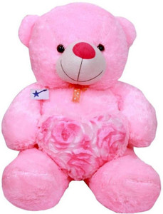 AVS Stuffed Spongy Huggable Cute Rose Teddy Bear Pink Color