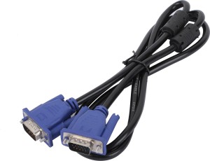 Terabyte TFT Cable 1.5 mtr(Compatible with computer, laptop, tv, Black, One Cable) 1.5 m VGA Cable(Compatible with Computer, Laptop, Projector, Monitor, Black, One Cable)