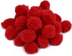 PUSHPA CREATION Round cotton balls red colour for Craft Jewelry