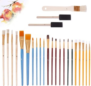 25pcs Artist Paint Brush Full Set Of Brushes for Acrylic,Oil,Watercolor -  NEW!