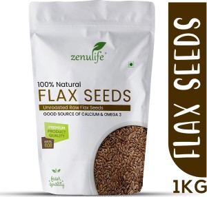 zenulife Flax Seeds Raw Superfood for Weight Loss - 1Kg Brown Flax Seeds
