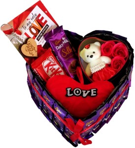 Dryfruit and chocolate basket hamper for Valentines Day  Best Price   Giftacrossindia