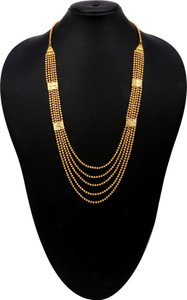 Parna Traditional One Gram Gold Plated Multistrand Kasulaperu Maharani 5 Line 30 Inch Long Fancy Stylish Shahi Haar Wedding Jewellery Set Necklace for Women Gold plated Plated Alloy Necklace Price in ...