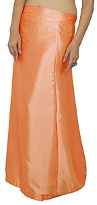 GirlsnCurls Peach 2 Satin Blend Petticoat Price in India - Buy