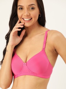 Buy DressBerry Pink Solid Underwired Lightly Padded Everyday Bra