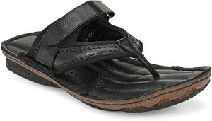 Hitz Black Leather Open Toe Slippers Men Black Sandals Buy Hitz