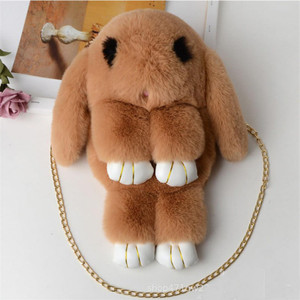 my dolphin Brown Sling Bag Cute Cartoon Rabbit Fluffy Bunny Crossbody Chain Bag for girls brown Price in India Flipkart