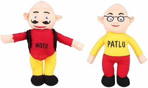 Luipui Motu Patlu Teddy Bear for Kids red and Yellow 38 cm Set