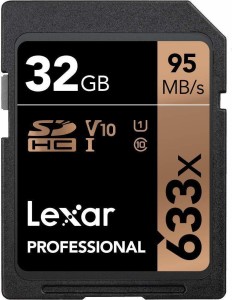 Lexar 633X 32 GB SDHC Class 10 95 MB/s  Memory Card