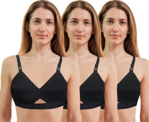 Buy Hi-CHOICE EKTA Women's Wear with Double Layer of Cloth on Cup of 100%  Cotton Fabric(Not Hosiery) Bra-Half Round Stitched on Cup, with Nylon  Belt/Strap(Pack of 3 Pieces-Multicolor) Cup Size:B at