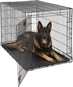 Horianzo Metal Foldable Dog Puppy Cage Crate Kennel Double Door