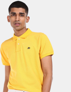 AEROPOSTALE Solid Men Polo Neck Yellow T Shirt Buy AEROPOSTALE