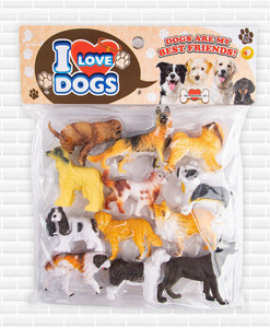 jmv 12PCS Mini Dog Figurines Toy Set Realistic Detailed Plastic