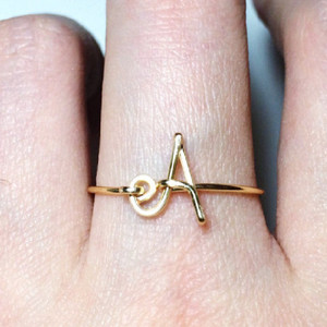 KUNDLI GEMS Stylish Name Alphabet Letter Ring Gold Ring Couple Girl Boy Gift Valentine s Gift Ring for Women Copper Gold Plated Ring Price in India Buy KUNDLI