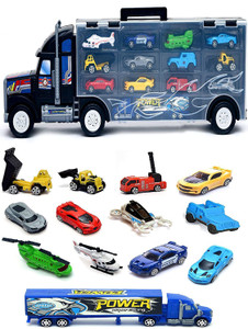Toy lorry with cheap cars inside