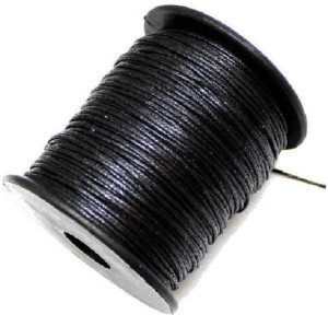 SPARKLE Black cotton wax cord- 1..5 MM of 100 Mtr in Pack - Black cotton  wax cord- 1..5 MM of 100 Mtr in Pack . Buy Black wax cord are made from  100%