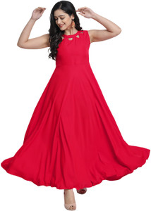 red long frock for womens