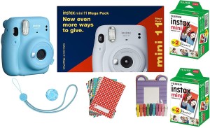 FUJIFILM Instax Mini 11 Bundle Pack (Sky Blue) with 40 Film shot Instant Camera(Blue)