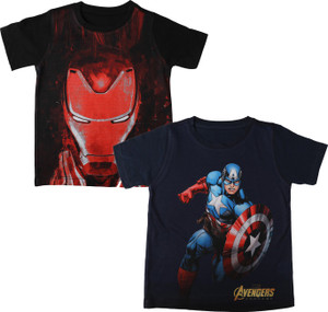 Flipkart Marvel Avengers Boys Graphic Print Polycotton Regular T Shirt Round Neck