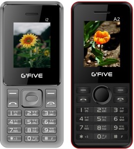 Gfive i2 & A2 Combo of Two Mobiles(Grey : Black)