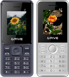 Gfive i2 & A2 Combo of Two Mobiles(Dark Blue : White)