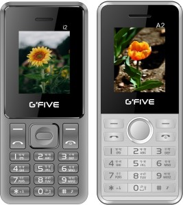 Gfive i2 & A2 Combo of Two Mobiles(Grey : White)