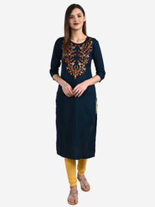 Gulmohar Jaipur Women Embroidered Straight Kurta Buy Gulmohar