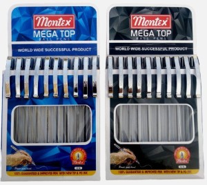 montex Mega Top Ball Pen - Blue -10 , Black -10 (Pack of 20) Ball Pen