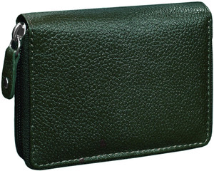 ABYS 100 Genuine Leather Men Wallet ATM Card Case Money Purse Card Holder with Zip Closure Green Green Price in India Flipkart
